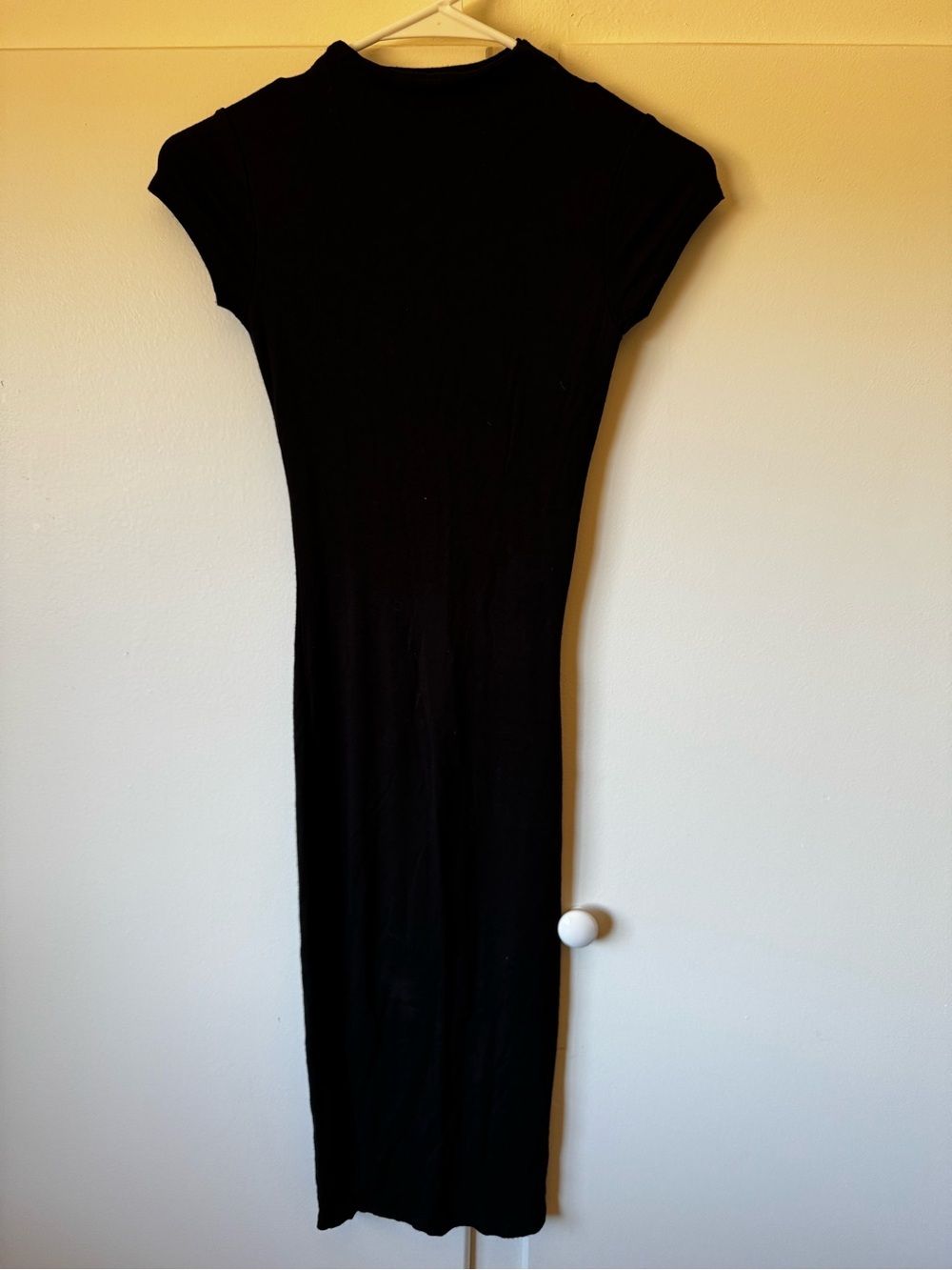Mock Neck Black Bodycon Dress
